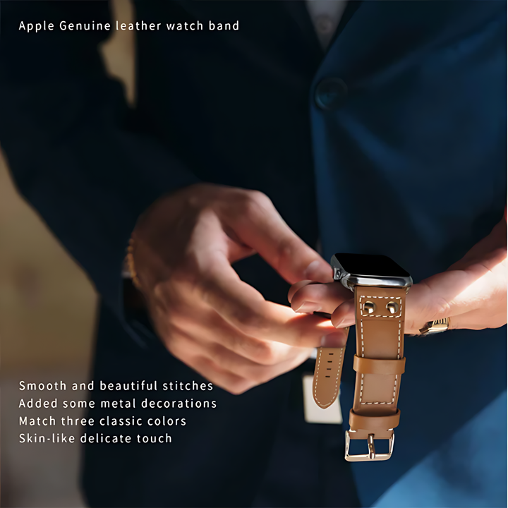 Santa Barbara Leather Dempsey Series Genuine Strap For Apple Watch - iCase Stores