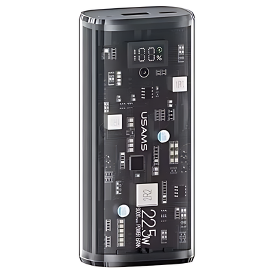 Usams Dual-Port Transparent Digital Display Fast Charging Power Bank 9000mAh