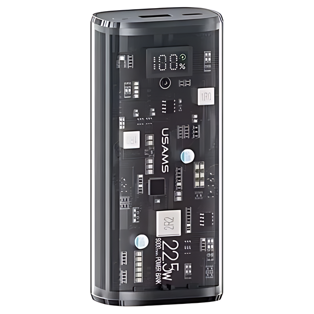 Usams Dual-Port Transparent Digital Display Fast Charging Power Bank 9000mAh