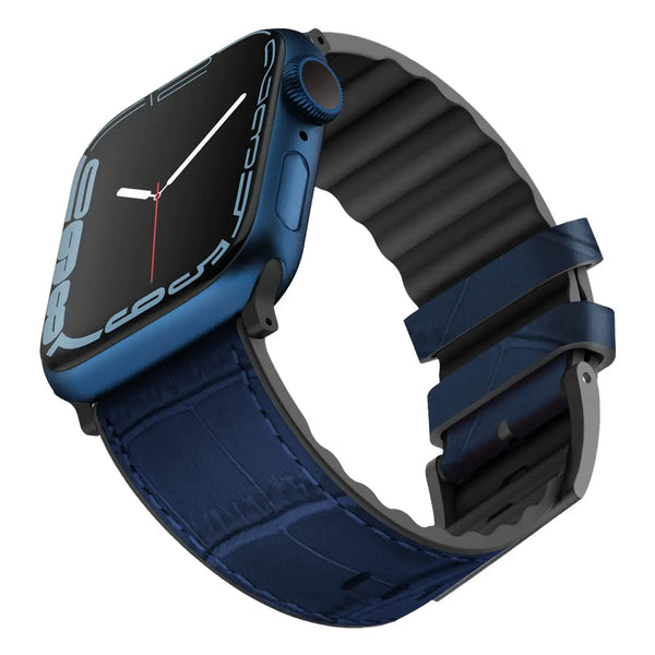 Venturx Crox - Genuine Artisan Leather Strap for Apple Watch - Blue - iCase Stores