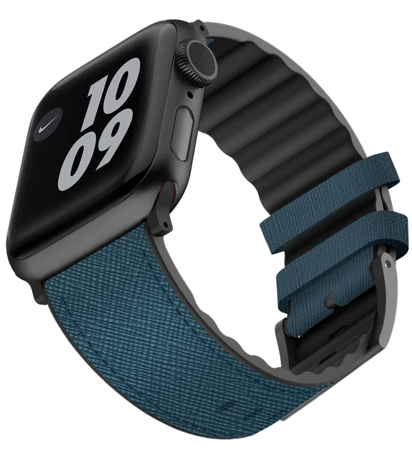 Venturx Saffiano - Genuine Leather Strap for Apple Watch - Blue - iCase Stores
