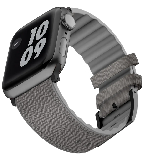 Venturx Saffiano - Genuine Leather Strap for Apple Watch - Grey - iCase Stores