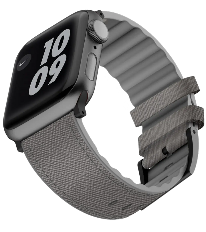 Venturx Saffiano - Genuine Leather Strap for Apple Watch - Grey - iCase Stores