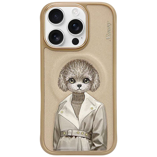 Nimmy Elegant Leather Embroidered With MagSafe Compatibility Case