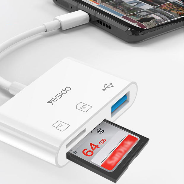 Yesido OTG Adapter Type-C To USB 3.0 SD & TF Card