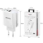 Yesido Dual-Port Wall Charger 18W