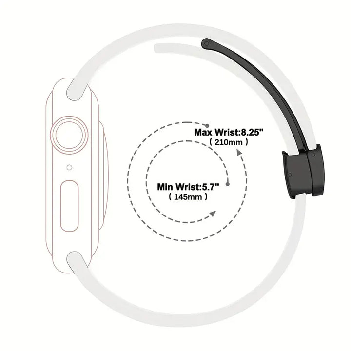Solid Color Magnetic Buckle Silicone Watch Band For Apple Watch - iCase Stores