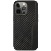 AMG Leather Case Carbon Effect Red Stitching Line Logo