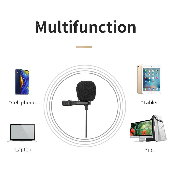 Jmary Professional Type-C Interface Lapel Mic 3.5mm Micro Type Mic Mobile Phone PC Voice Lavalier Microphone - iCase Stores