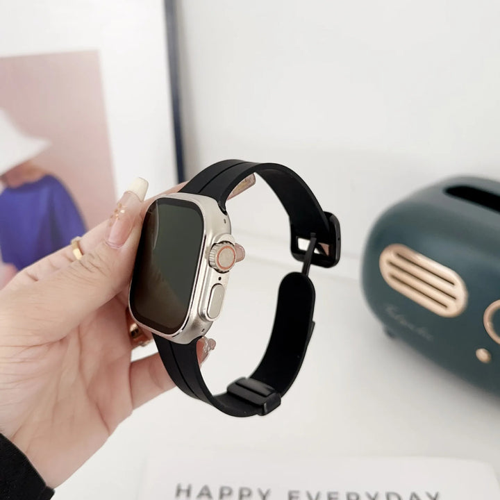 Magnetic Silicone Folding Buckle Band For Apple Watch - iCase Stores