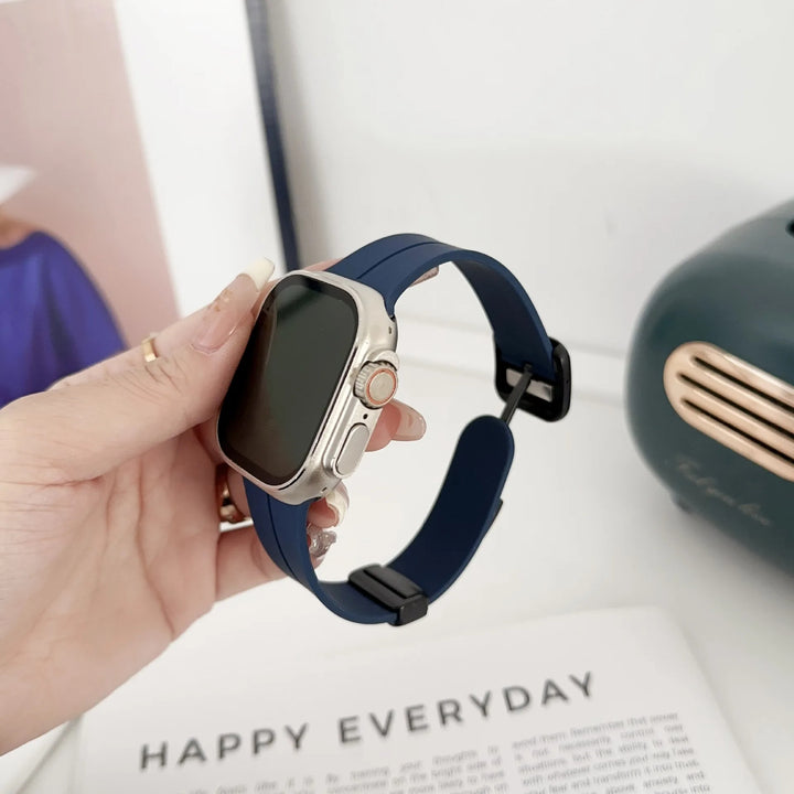Magnetic Silicone Folding Buckle Band For Apple Watch - iCase Stores