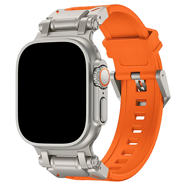 Tough Hybrid Metal Soft Rubber Band for Apple Watch