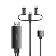 Yesido 3-In-1 HDMI Cable For Lightning & Micro & Type-C