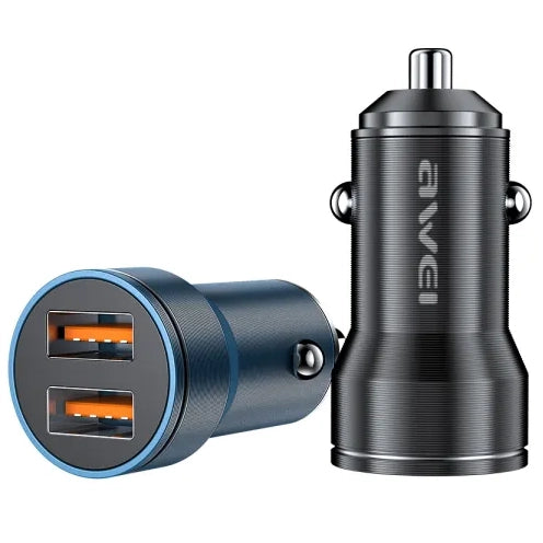 Awei 30W Dual Port Mini Zinc Alloy Car Charger