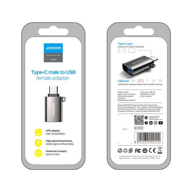 Joyroom Type-C male to USB female Adapter - iCase Stores