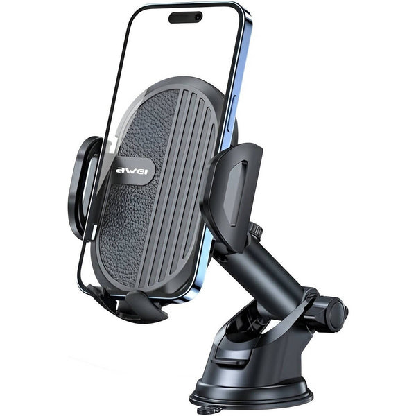 Awei Magnetic Car Phone Holder with Manual Lock & Carbon Fiber Texture