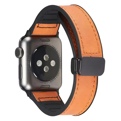 Mag Ease Leather Band With Magnetic Folding Buckle for Apple Watch