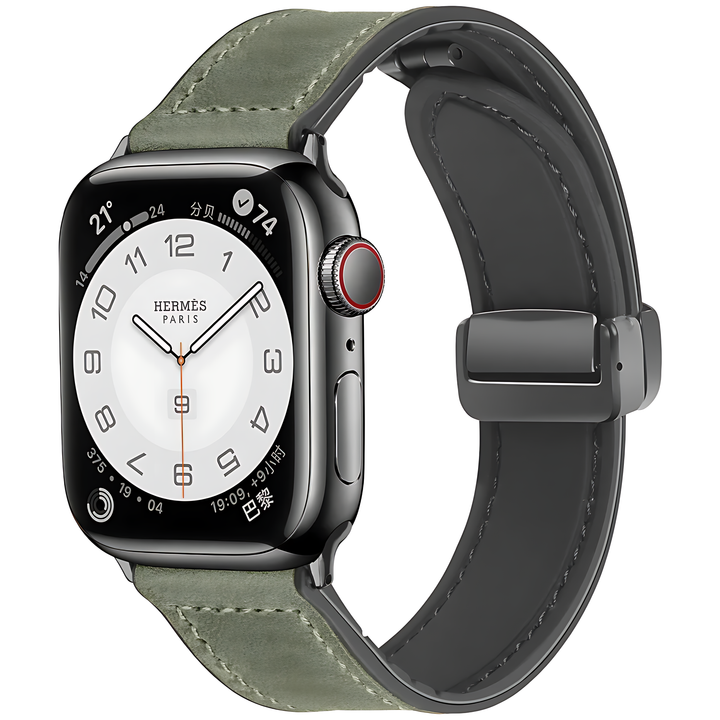 Mag Ease Leather Band With Magnetic Folding Buckle for Apple Watch - iCase Stores