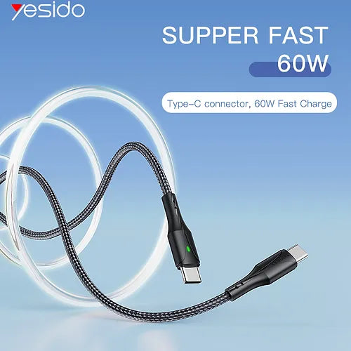 Yesido Type-C to Type-C Fast Charging Cable 60W
