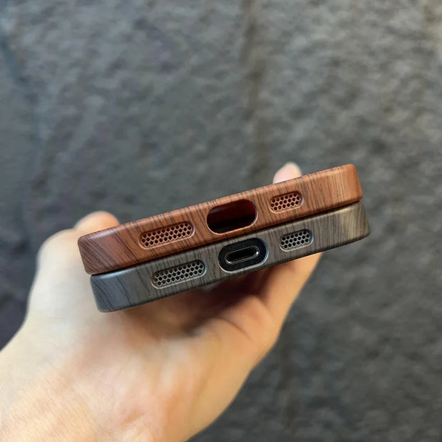 Wood Grain Wide Lens Case with MagSafe