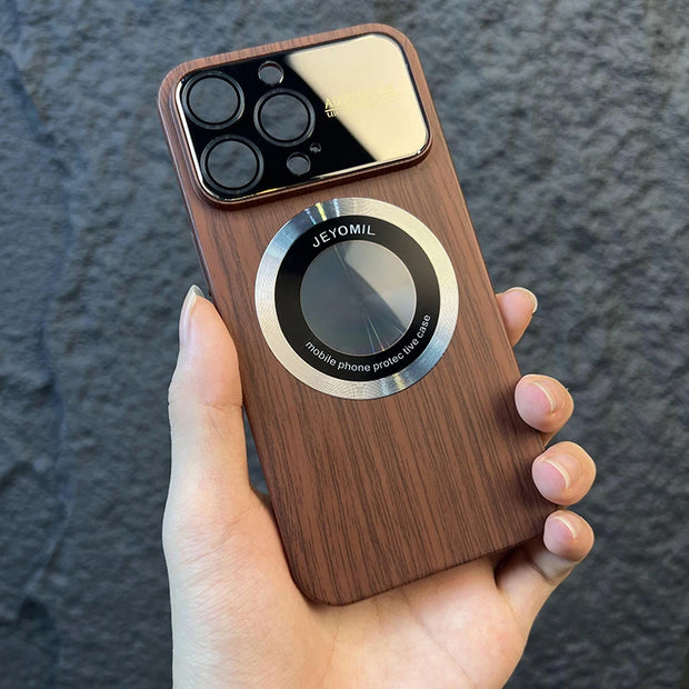 Wood Grain Wide Lens Case with MagSafe