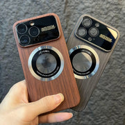 Wood Grain Wide Lens Case with MagSafe