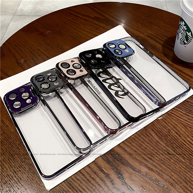 Bracket Lens Clear Case with Camera Shield & Flip Stand & Speakers Filter
