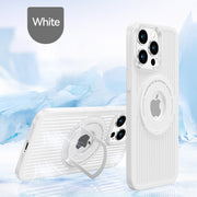Breathable Magnetic Suction Ring Hole Matte Case With Hidden Stand