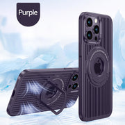 Breathable Magnetic Suction Ring Hole Matte Case With Hidden Stand