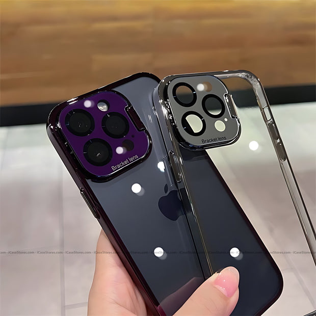 Bracket Lens Clear Case with Camera Shield & Flip Stand & Speakers Filter