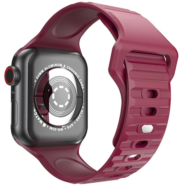 Reverse Buckle Silicone Watch Band Strap For Apple Watch