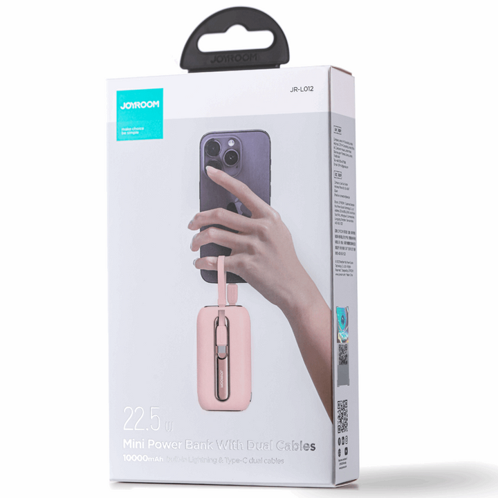 Joyroom Power Bank with 2 Built-in Lightning & Type-C Cables 22.5W 10000mAh - iCase Stores
