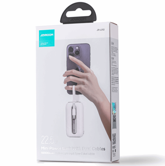 Joyroom Power Bank with 2 Built-in Lightning & Type-C Cables 22.5W 10000mAh - iCase Stores