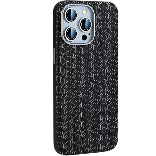 Matte Hard Leather Alloy Lens Geometric Lattices Case