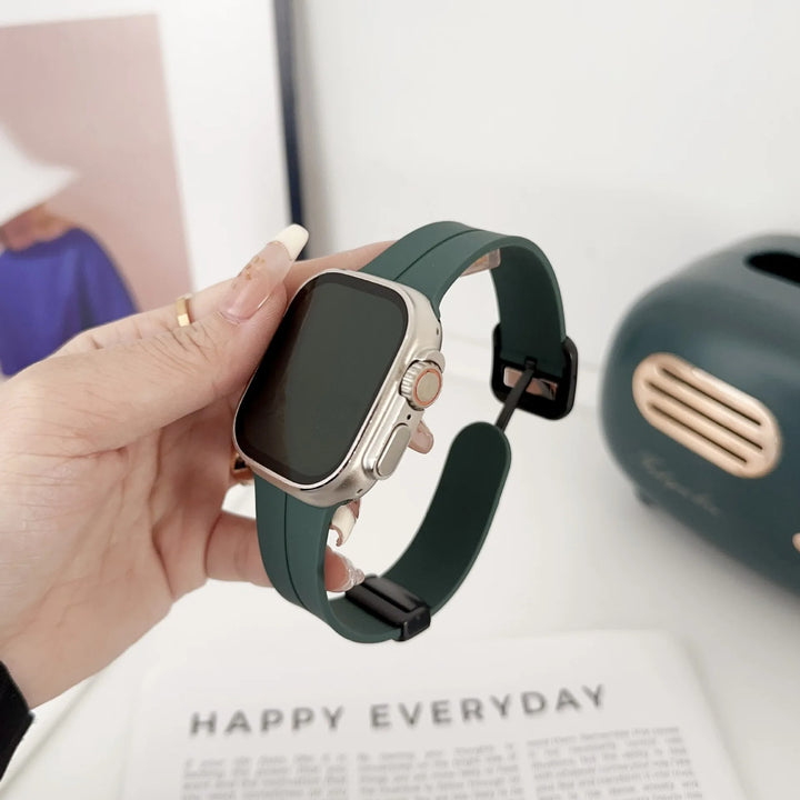Magnetic Silicone Folding Buckle Band For Apple Watch - iCase Stores