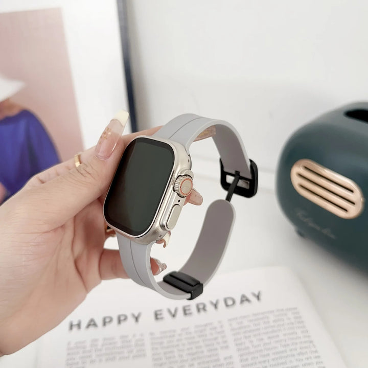 Magnetic Silicone Folding Buckle Band For Apple Watch - iCase Stores