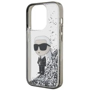 Karl Lagerfeld Liquid Glitter Case Ikonik Karl Logo - Transparent -