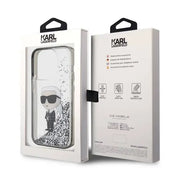 Karl Lagerfeld Liquid Glitter Case Ikonik Karl Logo - Transparent -