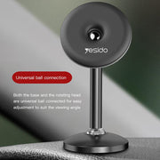 Yesido Slim Circular Rotatable Magnetic Dashboard Phone Holder