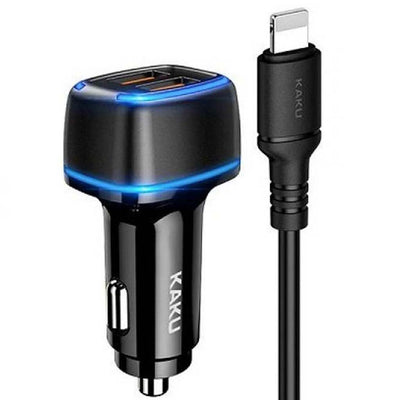 Recci Car Charge Kit (With Lightning Cable) Led Light 2.4A