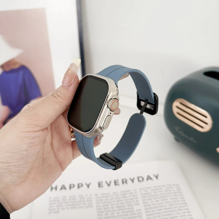 Magnetic Silicone Folding Buckle Band For Apple Watch - iCase Stores
