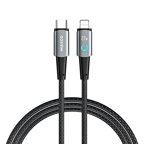 Maxco Braided Cable Type-C to Lightning with Light Display 27W