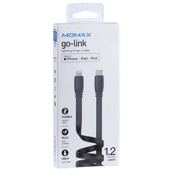 Momax Go-Link Lightning To Type-C Fast Charging Cable 1.2M - iCase Stores