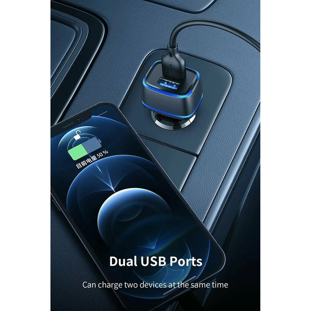 Recci Car Charge Kit (With Lightning Cable) Led Light 2.4A