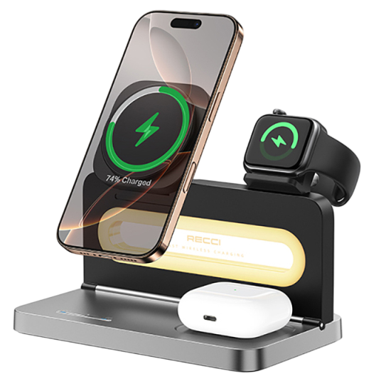 Recci 4-in-1 Wireless Charging Stand with Ambient Light