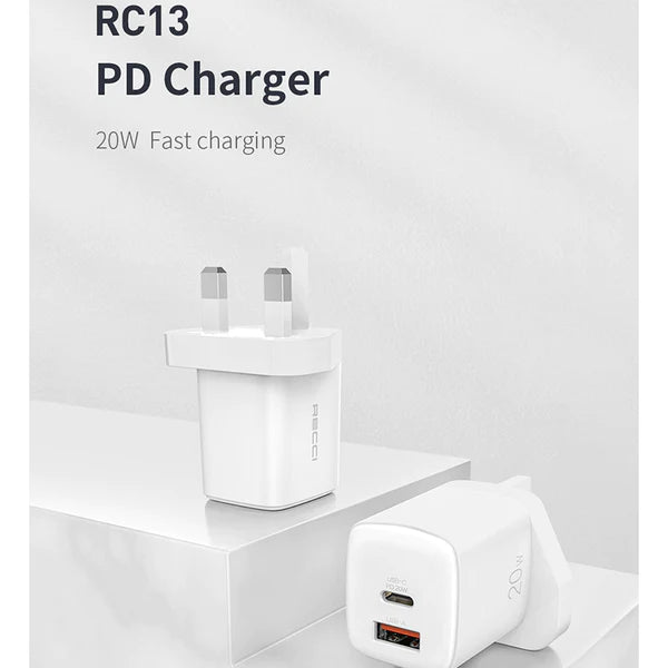 Recci 20W PD3.0/QC3.0/PPS UK Plug Wall Charger