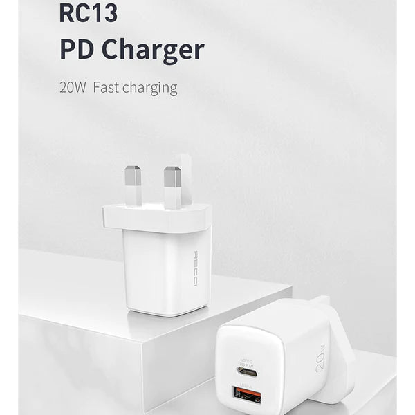 Recci 20W PD3.0/QC3.0/PPS UK Plug Wall Charger