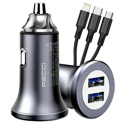 Recci 3 in 1 USB Cable+Car Charger kit