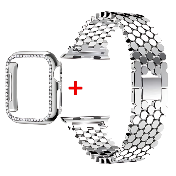 Stainless Steel Band Diamond Case for Apple Watch