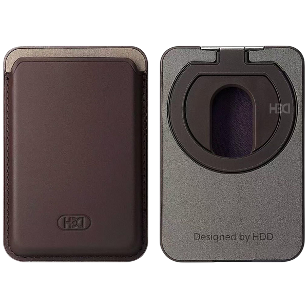 Premium Leather Card Holder with Magnetic Attachment